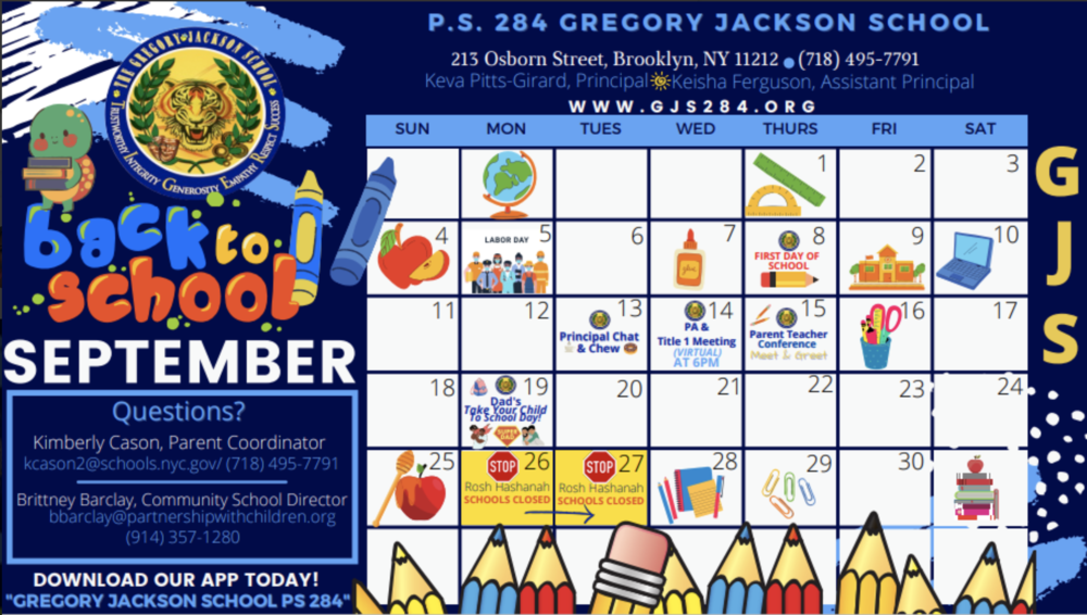GJS September Calendar